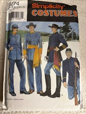 Simplicity Costumes Pattern 7274 A for Men’s & Teen Boy’s Civil War Costumes